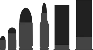 Silhouette vector illustration of set of bullets
