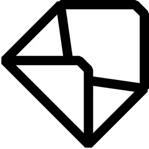 Icono de carta abierta inclinada vector