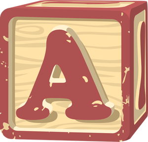 Letter A in een roze gekleurde vierkante vector afbeelding