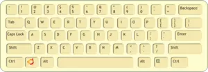 Warna vektor gambar qwerty keyboard