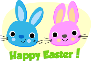 Happy Easter rabbits vector image