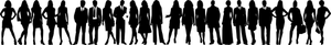 Kontur Gruppe von Männchen und Weibchen Vektor-illustration