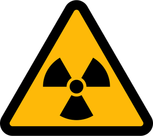 Vector illustration of triangular radioactivity sign