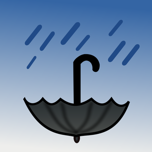 Recolección de agua con una ilustración del vector de paraguas de la lluvia