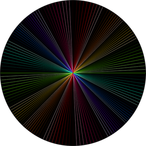 Vector afbeelding van rainbow licht in donkere lijntekeningen