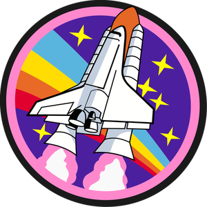Rainbow rocket badge