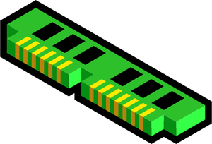 Vector illustration of blue 3D ram memory icon