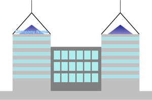 Vector clip art of two-tower office building