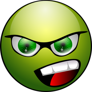 Imaginea avatarului verde supărat pe vectorul