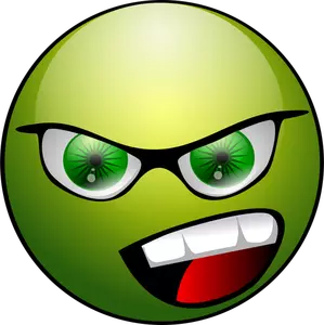 Immagine vettoriale verde avatar arrabbiato