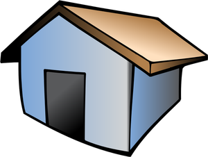 Disegno di casa con tetto marrone vettoriale