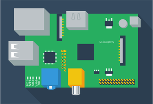 Vector clip art of hardware module for PC