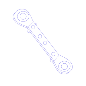 Ratchet moersleutel pictogram