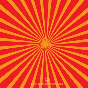Radial sun rays red and orange