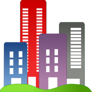 Grafica vectoriala de clădiri colorate imobiliare