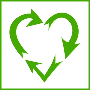 Símbolo verde de reciclaje