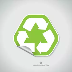 Etiqueta engomada del símbolo de reciclaje