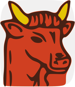 Vektor-Illustration der Stier mit kleine Hörner