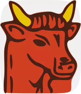 Ilustração em vetor de touro com chifres pequenos