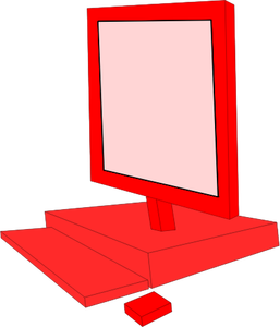 Rode desktopcomputer configuratie vector illustraties