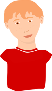 Vector clip art of boy with ginger hair