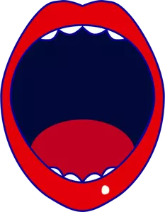 Dessin de bouche ouverte rouge vectoriel