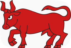 Arte vectorial toro rojo