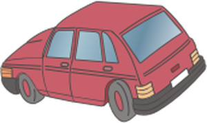 Vector illustration of vintage red car