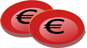 Gambar uang logam euro merah