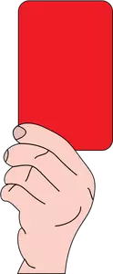 Arbitrul care prezintă cartonaş roşu de desen vector