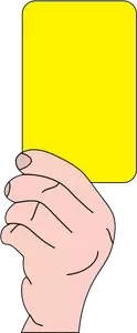 Arbitrul care prezintă cartonaş galben grafică vectorială