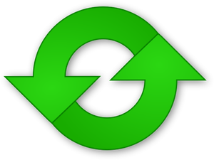 Vector tekening van groene vernieuwen pictogram