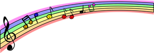 Vektorgrafiken von Regenbogen-Noten