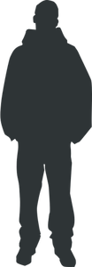 Silhouette of a man in sweatshirt vector image