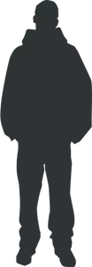 Silhouette eines Mannes im Sweatshirt-Vektor-Bild