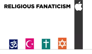 Agama fanatisme simbol vektor gambar