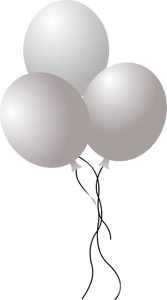 Ilustrasi vektor tiga balon warna-warni string