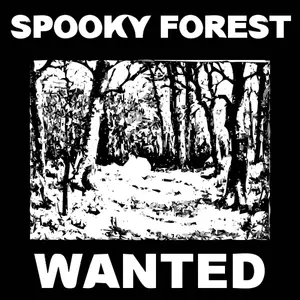 Spooky forest wanted poster vector illustration