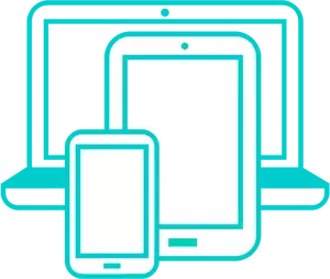 Multi-device platform logo vector image