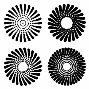 Arte de clipe de formas circulares pontilhadas