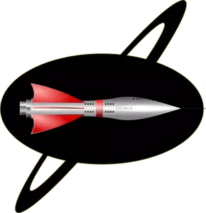 image de vecteur fusée couleur de style années 50
