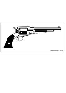 Dibujo vectorial de revólver Remington 1858