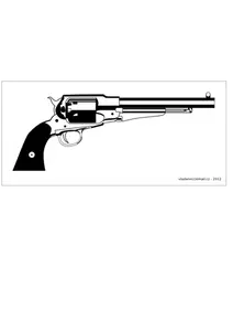 Revolver Remington 1858 vektortegning