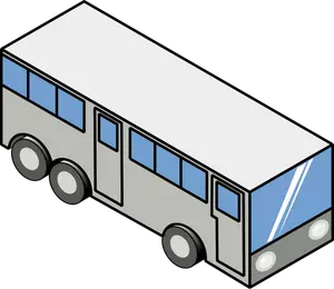 Illustrazione vettoriale di autobus in scala di grigi