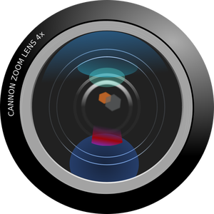 Grafica vettoriale fotorealistica obiettivo della fotocamera zoom Chiudi/up