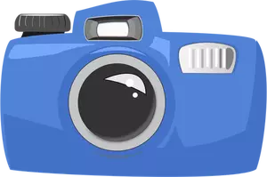 Vector drawing of cartoon blue underwater camera