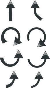 Vector clip art of black arrows selection