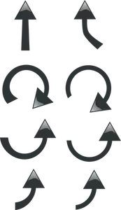 Vector clip art of black arrows selection