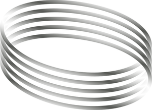 Image vectorielle de l'ovale en forme de lignes en métal avec dégradé