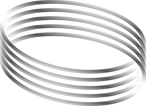 Vector de la imagen del óvalo en forma de líneas de metal con gradiente